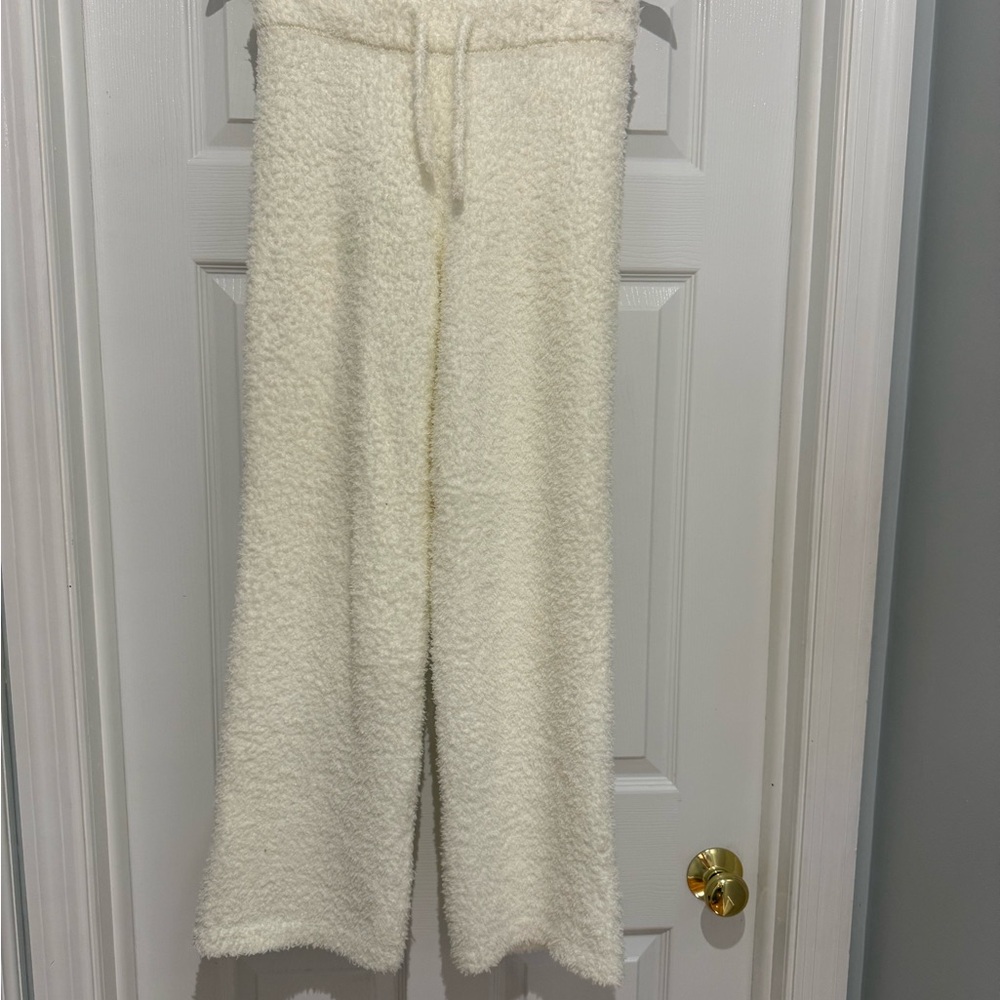 Aerie Marshmallow Fuzzy Teddy Lounge Pants Small - Picture 3 of 5